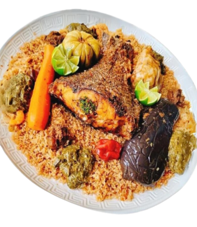 Delicious jollof rice served at African dining Aurora CO
